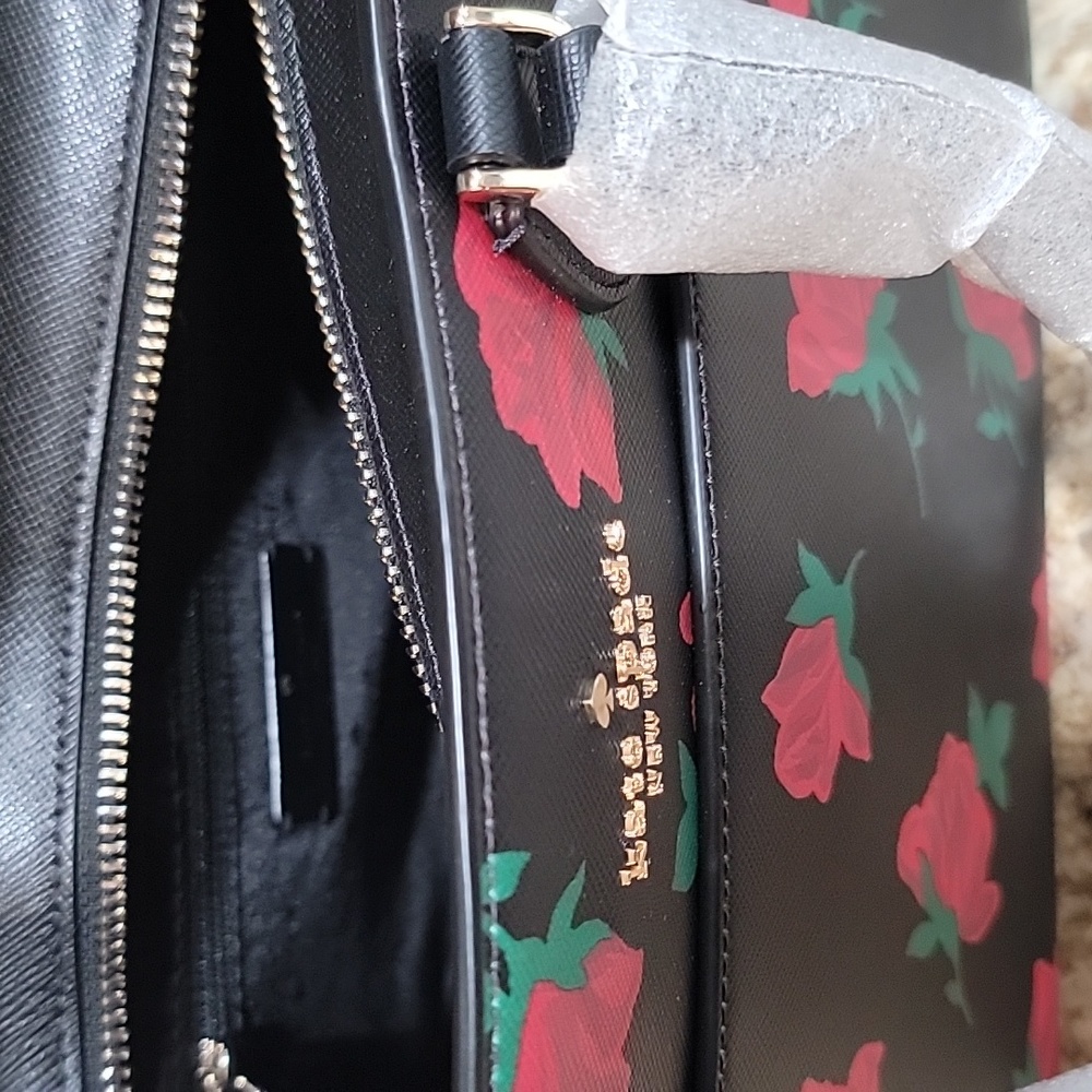 KATE SPADE NEW YORK Madison Rose Toss Printed Medium Satchel W/ Matching Wallet - Picture 4 of 10